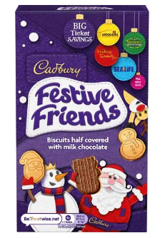 Cadbury Festive Friends Chocolate Covered Cookies (UK)