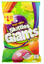 Skittles Giants Crazy Sour British