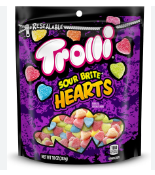 Trolli Valentine Sour Brite Gummy Hearts stand up bag