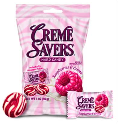 Creme Savers Hard Candy Raspberry & Creme