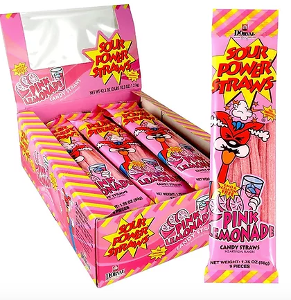 Sour Power Straws Pink Lemonade