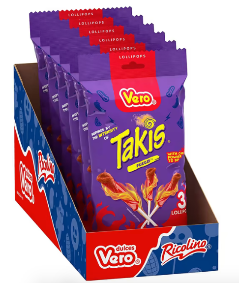 Takis 3pk Lollipop With Chilli Pepper Powder