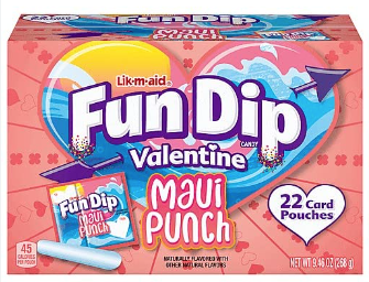 Lik-M-AID Valentines Fun Dip Maui Punch Friends Exchaneg x 24 count