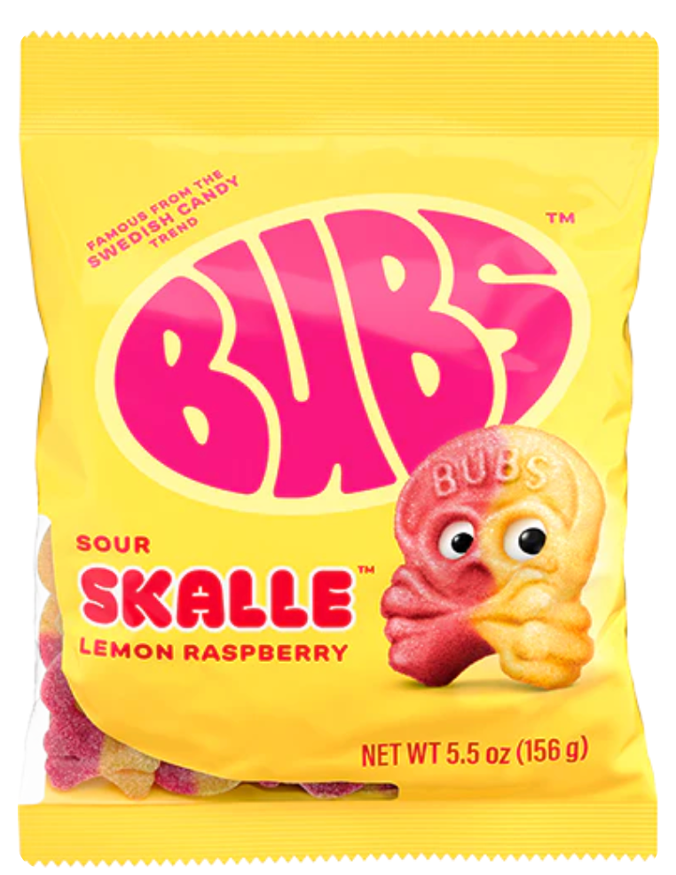 Bubs Sour Skull Lemon Raspberry