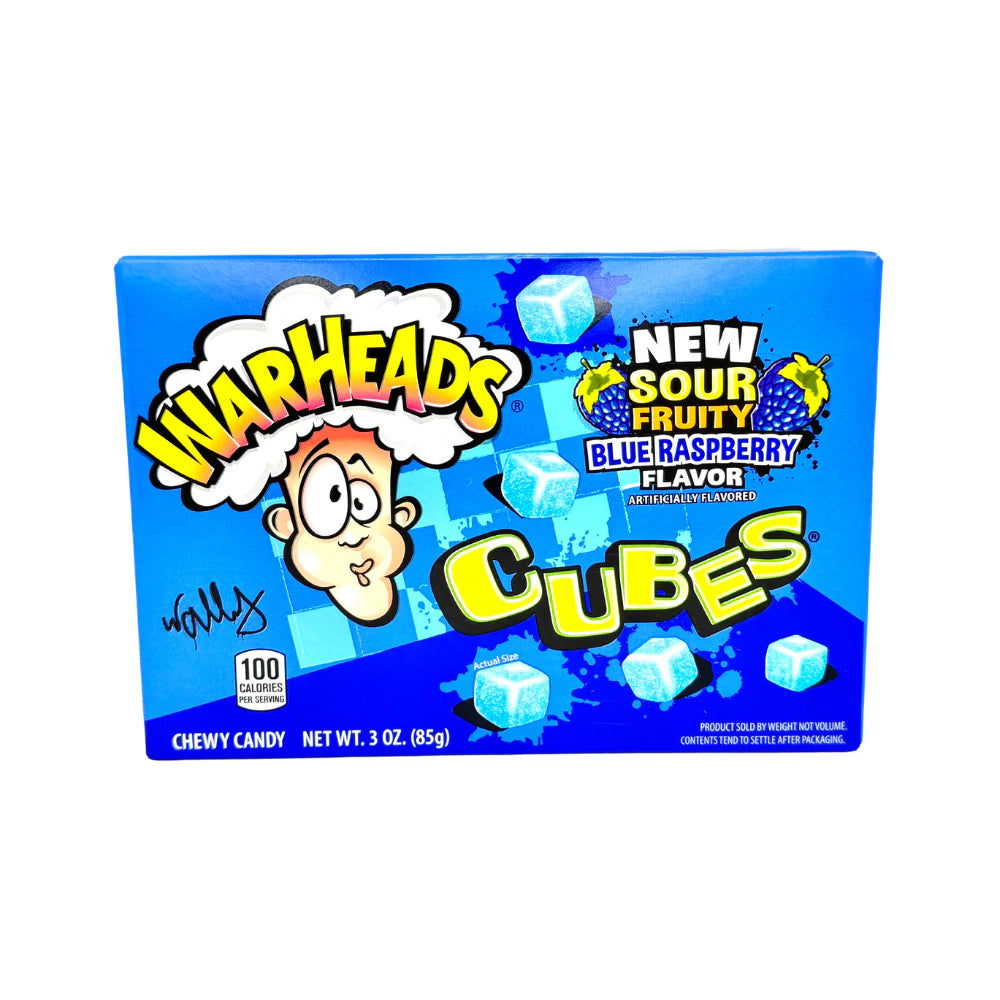 Warheads Chewy Cubes - Blue Raspberry - Theatre Boxes