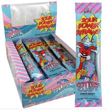 Sour Power Straws Cotton Candy